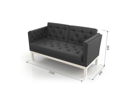Диван Арско Айверс М двухместный черный Длина 154 см