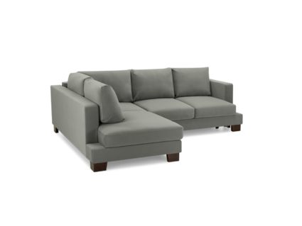 Диван Фиеста Мебель Дрезден угловой (малый) велюр Vivaldi 07 серый Длина 250 см