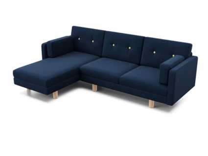 Диван Арско Ингвар угловой трехместный синий Длина 240 см