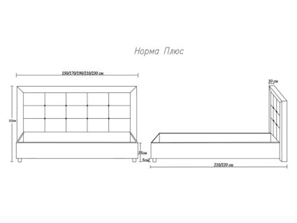 Кровать Димакс Норма + Сапфир с подъемным механизмом 140х200