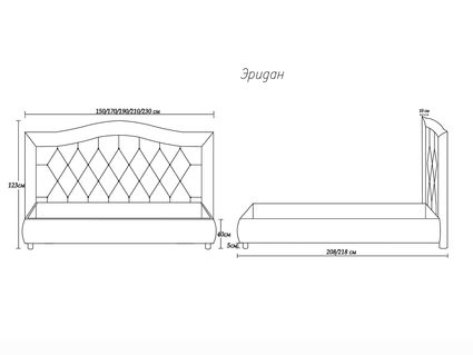 Кровать Димакс Эридан Сапфир с подъемным механизмом 140х200