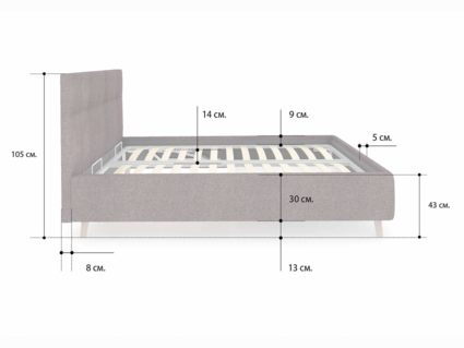 Кровать Сонум Bella Кашемир Латте 120х200