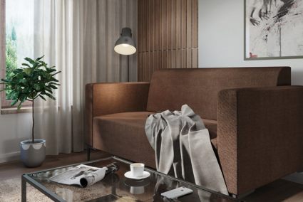 Диван Арско Ник двухместный коричневый Длина 146 см