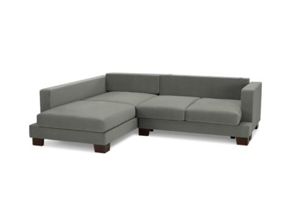Диван Фиеста Мебель Дрезден угловой (малый) велюр Vivaldi 07 серый Длина 250 см