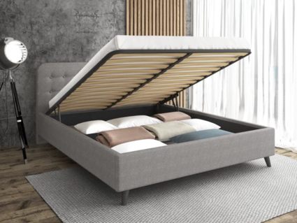 Кровать Sontelle Style Kipso Malta grey с подъемным механизмом 80х190