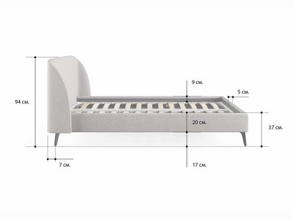 Кровать Сонум Rosa Рогожка Деним 80х190