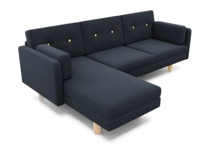 Диван Арско Ингвар угловой трехместный черный Длина 240 см